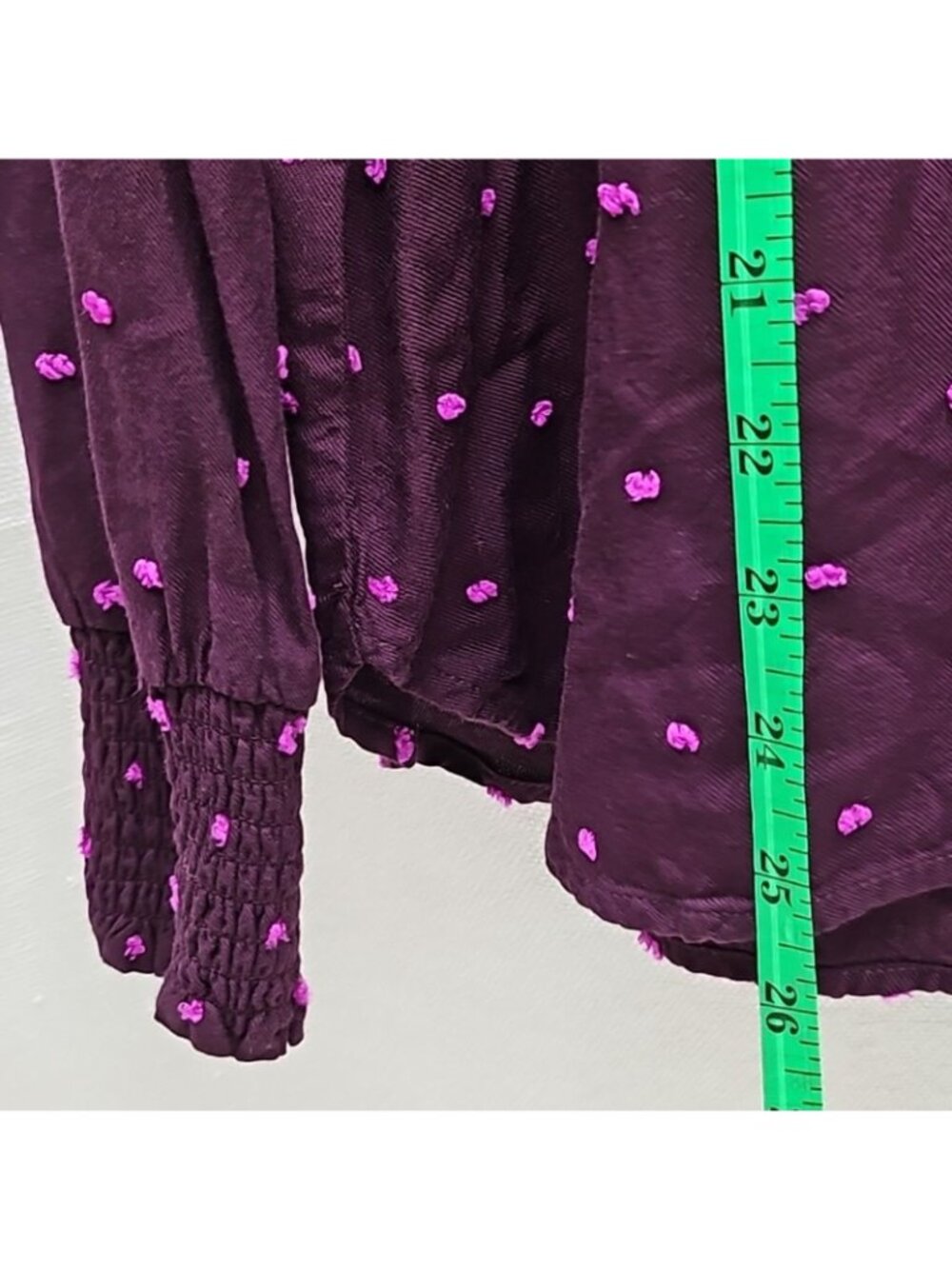 LOFT Womens Large Plum Purple Ruffle High Neck Prairie Victorian Cottagecore Top - Picture 3 of 9